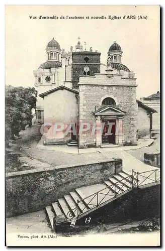 Cartes postales Vue d'Ensemble de l'ancienne et nouvelle Eglise d'Ars