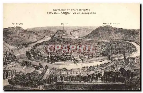 Cartes postales Besancon vu en aeroplane