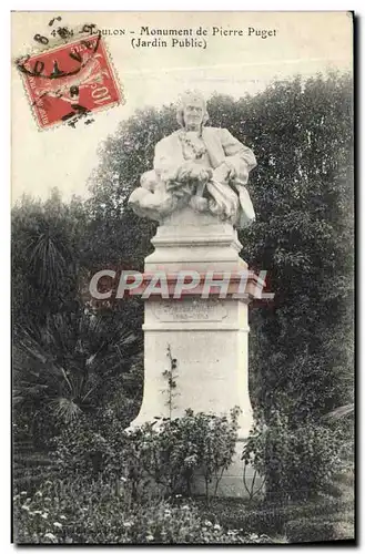 Cartes postales Toulon Monument de Pierre Puget Jardin public