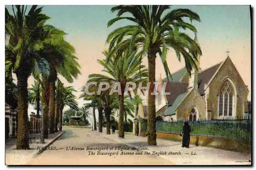 Cartes postales Hyeres L&#39Avenue Beauregard et l&#39Eglise Anglaise