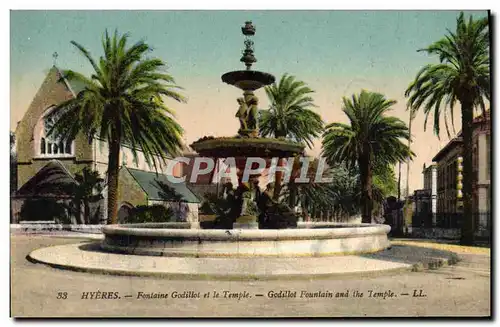 Cartes postales Hyeres Fontaine Godillot et le Temple