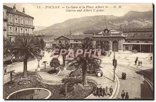 Cartes postales Toulon La Gare et la Place Albert 1er