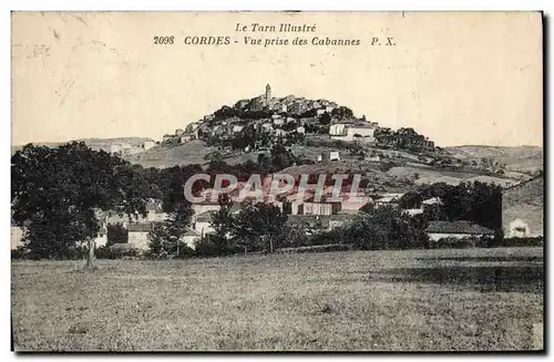 Cartes postales Cordes Vue prise des Cabannes