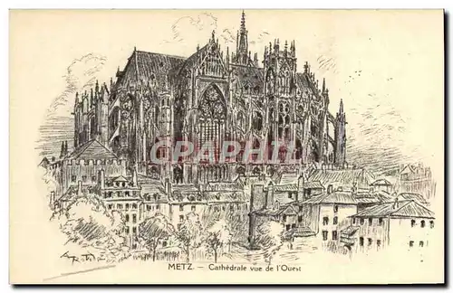 Cartes postales Metz Cathedrale vue de l&#39Ouest