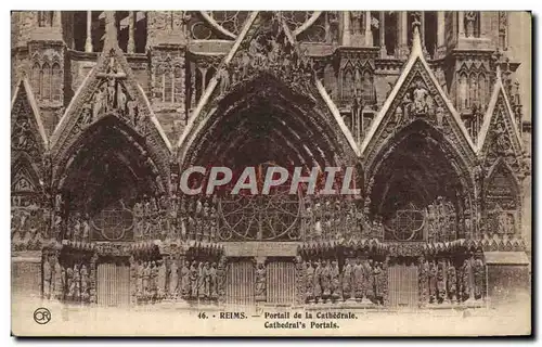 Cartes postales Reims Portail De La Cathedrale