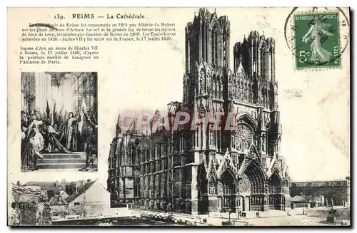 Cartes postales Reims La Cathedrale