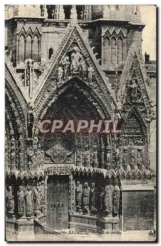 Ansichtskarte AK Reims La Cathedrale Portail de droite