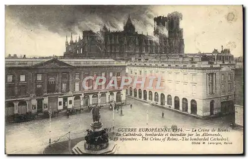 Cartes postales Reims Cathedrale Militaria