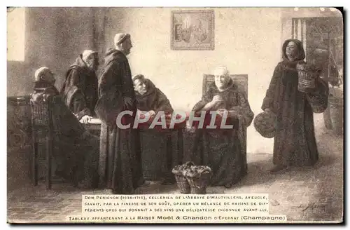 Cartes postales Don Perignon Champagne Abbaye d'Hautvillers aveugle