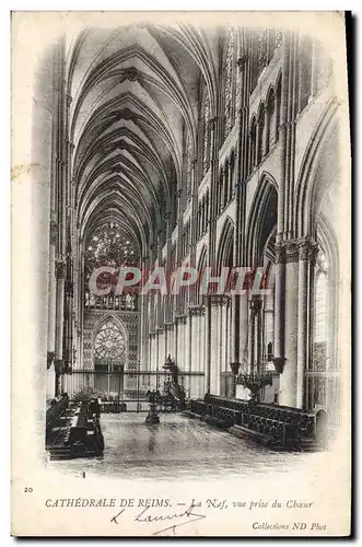 Cartes postales Reims La Cathedrale La nef vue prise du choeur