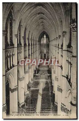 Cartes postales Reims Interieur De La Cathedrale Vue prise de la rosace