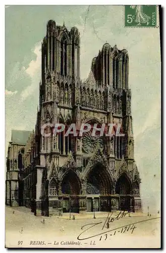 Cartes postales Reims La Cathedrale