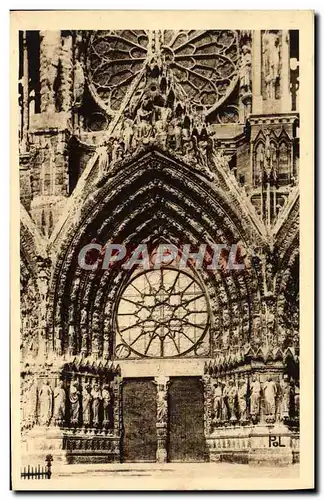 Cartes postales La Ville Renaissante Reims Cathedrale Le grand portail