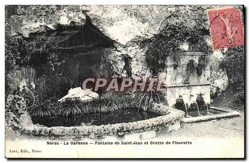 Ansichtskarte AK Nerac La Garenne Fontaine De Saintn Jean Et Grotte De Fleurette