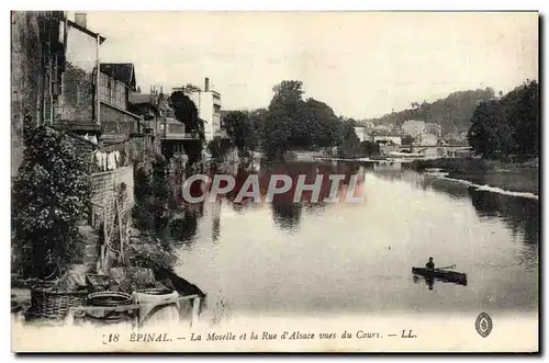 Cartes postales Epinal La Moselle Et La Rue D'Alsace Vues Du Cours