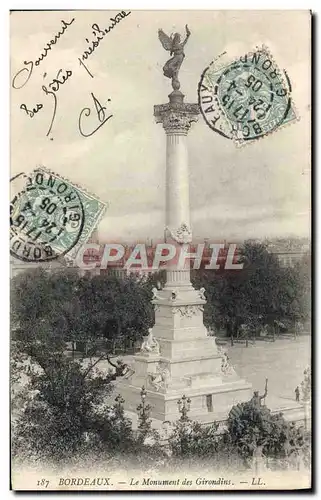 Cartes postales Bordeaux Le Monument Des Girondins