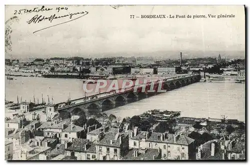 Cartes postales Bordeaux Le Pont De Pierre Vue Generale
