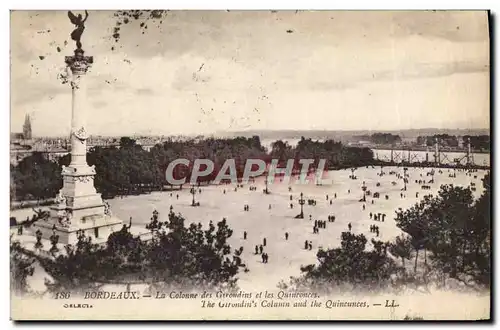 Cartes postales Bordeaux La Colonne Des Girondins Et Les Quinconces