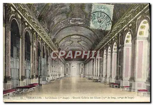 Cartes postales Versailles Le Chateau Grande Galerie Des glaces