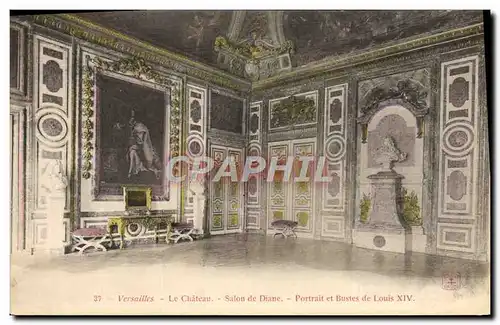 Ansichtskarte AK Versailles Le Chateau Salon De Diane Portrait et bustes de louis XIV