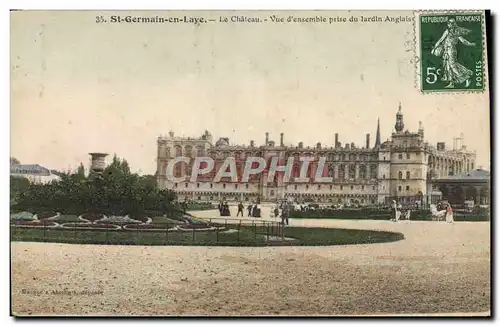 Cartes postales St Germain en Laye le Chateau Vue D&#39ensemble Prise du jardin anglais