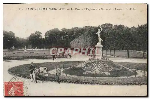 Cartes postales St Germain en Laye Le Parc L&#39Esplanade Statue de l&#39amour et la folie