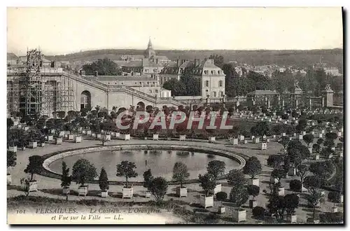 Cartes postales Versailles Le Chateau L&#39Orangerie et vue sur la ville