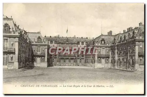 Ansichtskarte AK Versailles Chateau De La Cour Royale et la Cour de Marhre