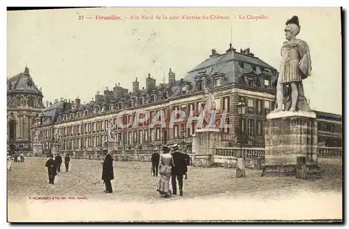 Cartes postales Versailles Aile Nord de la Cour d&#39Entree du Chateau La chapelle