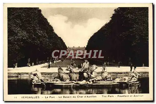 Cartes postales Versailles Le Parc Le Bassin du Char d&#39Apollon