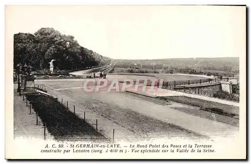 Cartes postales Saint Germain En Laye Le Rond Point des roses et la terrasse construite par lenotre