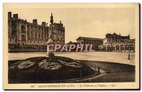 Cartes postales Saint Germain En Laye Le Chateau et l&#39Eglise