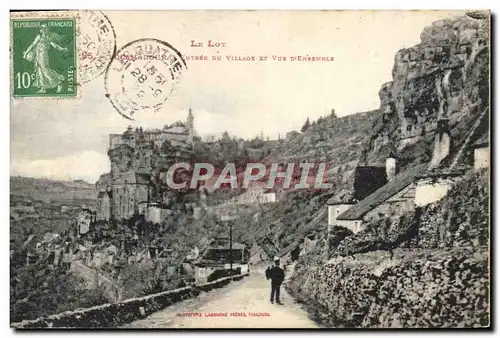 Cartes postales Rocamadour Entree du village et vue d'ensemble