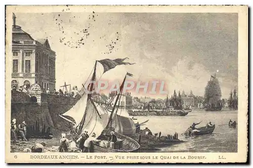 Cartes postales Bordeaux Ancien Le Port Vue Prise Sous Le Quai de la Bourse