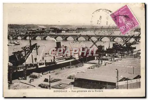 Ansichtskarte AK Bordeaux Vue Generale de la Riviere Bateau