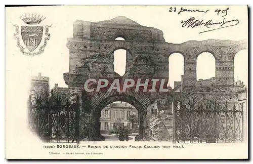 Cartes postales Bordeaux Ruines De L'Ancien Palais Gallien Lion