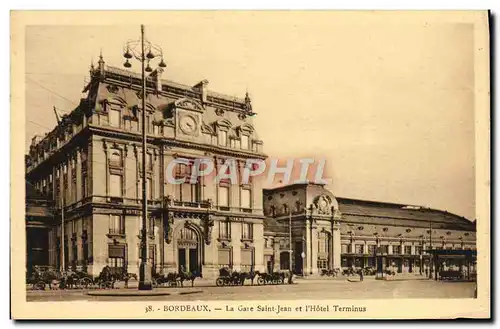 Cartes postales Bordeaux La Gare Saint Jean et L'Hotel Terminus
