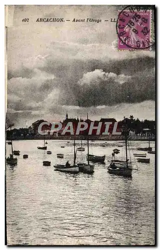 Cartes postales Arcachon Avant L'Orage Bateaux