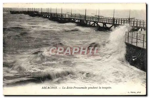 Cartes postales Arcachon La Jetee Promenade Pendant la Tempete