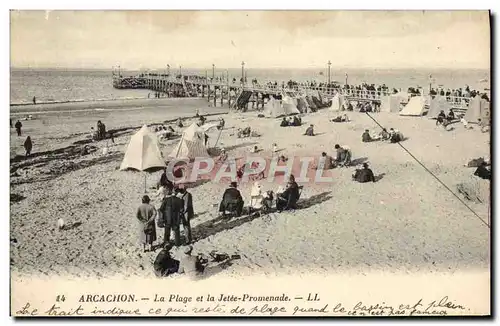 Cartes postales Arcachon La Plage et la Jetee Promenade