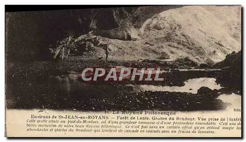 Cartes postales Environs de St Jean en Royans Foret de Lente Grottes de Brudour Vue prise de l'interieur