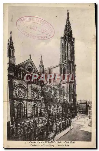 Ansichtskarte AK Strasbourg Cathedrale de Cote Nord