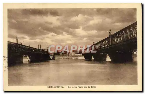 Ansichtskarte AK Strasbourg Les Deux Ponts Sur le Rhin