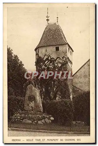 Ansichtskarte AK Obernai Vieille Tour Et Monument Du Chanoine