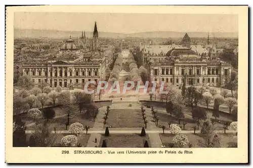 Cartes postales Strasbourg Vue Vers L&#39Universite Prise du Palais du Rhin