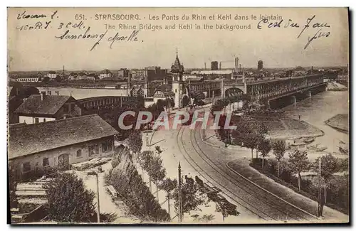 Ansichtskarte AK Strasbourg Les Ponts du Rhin et Kehl dans le lointain