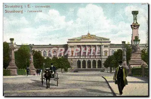 Cartes postales Strasbourg Universite Caleche Cheval Attelage