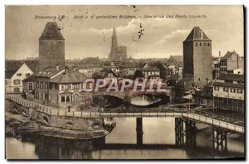 Ansichtskarte AK Strasbourg Gedeckten Brucken Vue Prise des ponts souverts