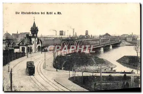 Cartes postales Die Rheinbrucken Bei Kehl Tramway