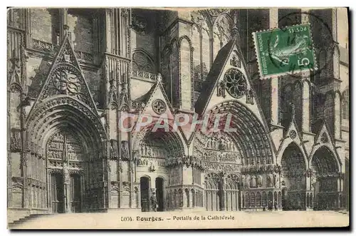 Cartes postales Bourges Portalis de la Cathedrale